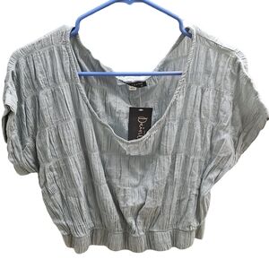 sz large olive green crop tee